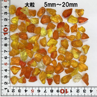 オレンジ色　大粒　100g　琉球ガラスのかけら　カレット