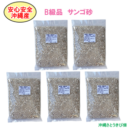 安心安全　国内産　沖縄の砂　[B級品]サンゴ砂　1kg×5パック(5kg)