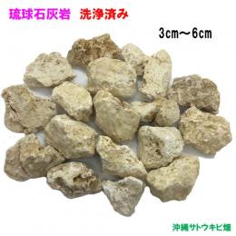 琉球石灰岩　洗浄済み　小粒タイプ　3cm～6cm　800g