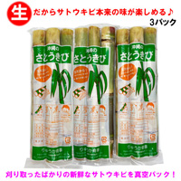 沖縄県産 生さとうきび400g×3パックとサトウキビの搾り汁だけで作った黒糖200g セット