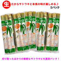 沖縄県産 生さとうきび400g×5パックとサトウキビの搾り汁だけで作った黒糖200g セット